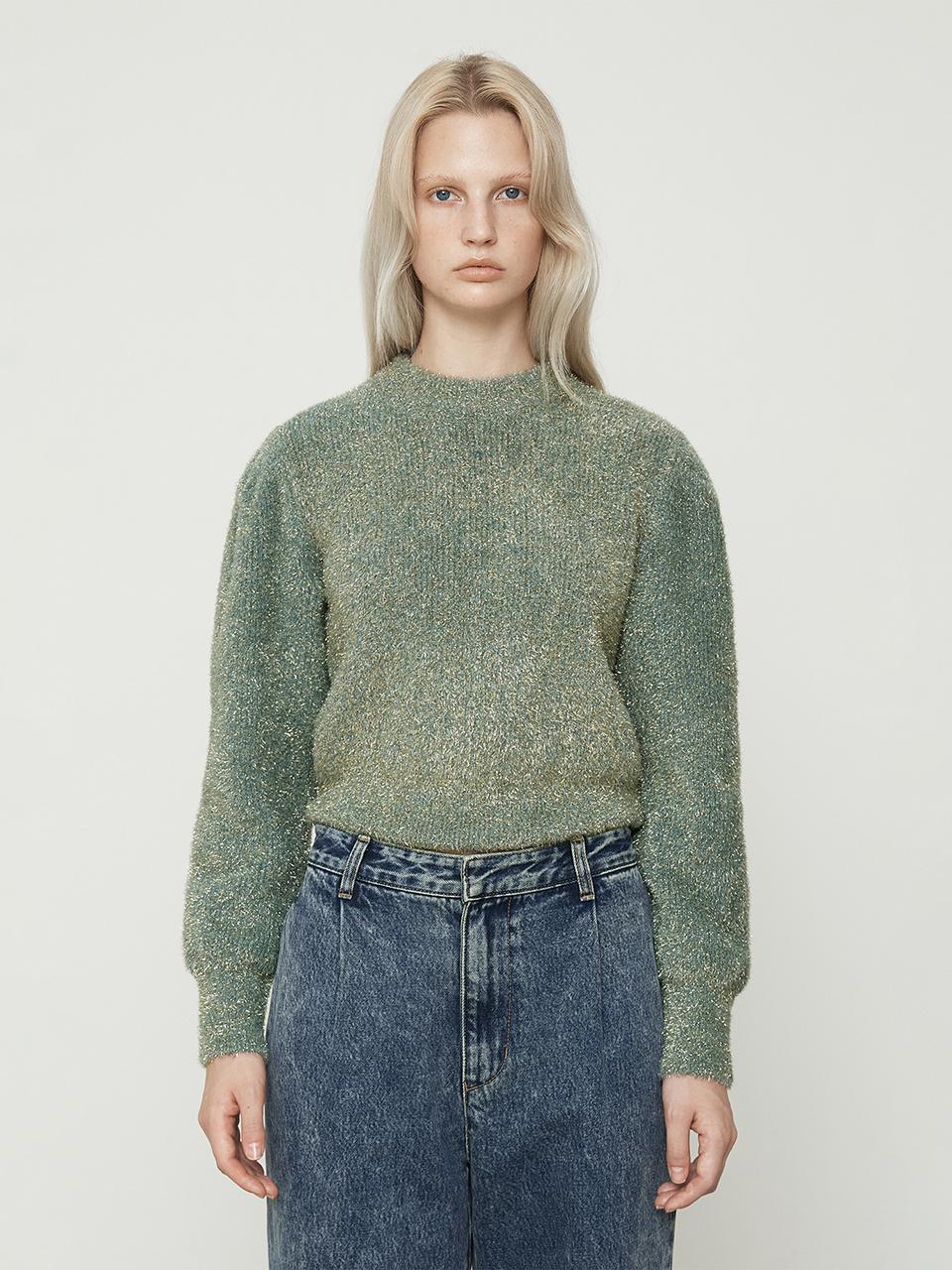 Current metallic puff knitwear [GREEN]