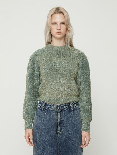 Current metallic puff knitwear [GREEN]