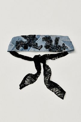 Curried Myrrh Denim Patchwork Soft Headband