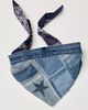 Curried Myrrh Patched Denim Mini Scarf - 1