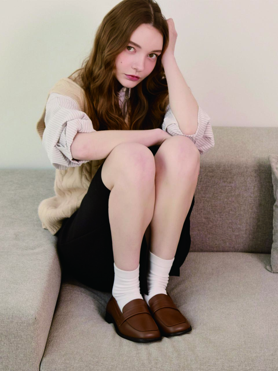CUSTOMADE WOMAN Alice Square Toe Loafer_Brown