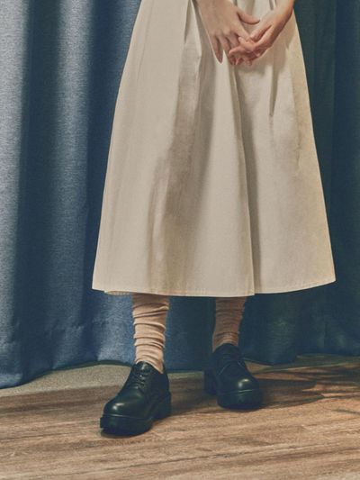 CUSTOMADE WOMAN Mana Round Toe Chunky Derby Shoes_Black