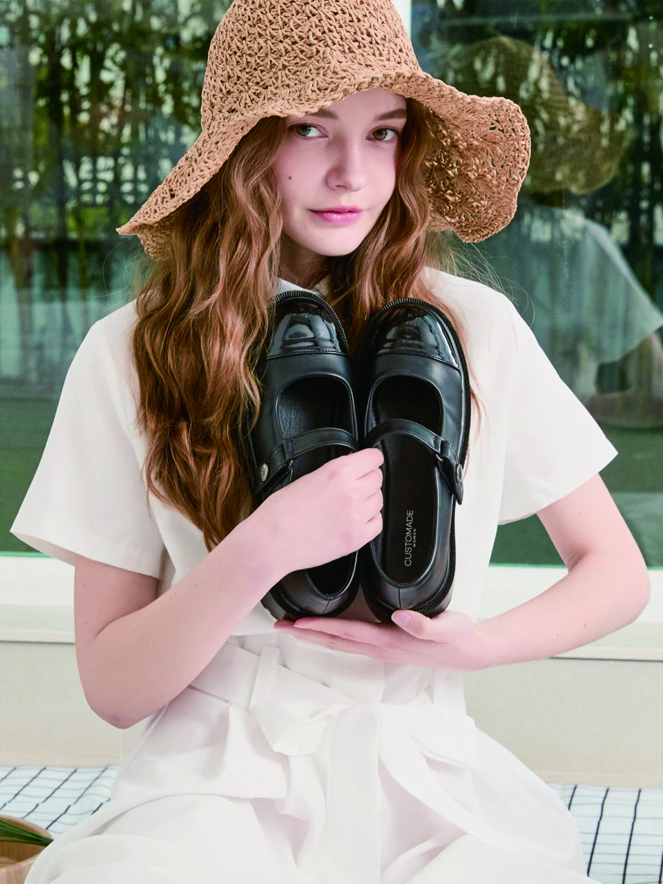 CUSTOMADE WOMAN Pei Round Toe Chunky Mary Jane_Black