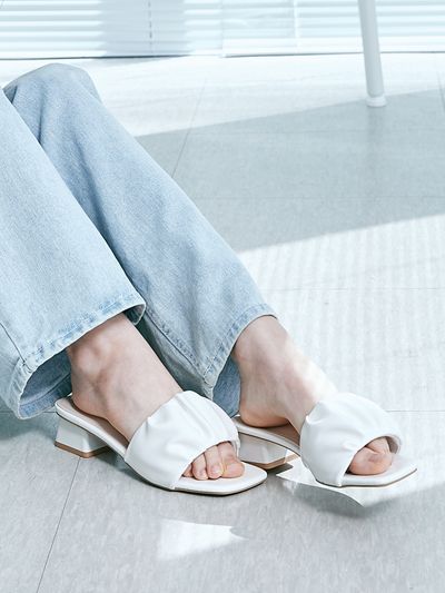 CUSTOMADE WOMAN Shirring Band Mule Slipper Lia