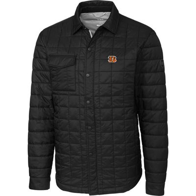 Cutter & Buck Men's Cutter & Buck Black Cincinnati Bengals Rainier Shirt Jacket 