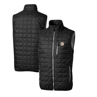 Cutter & Buck Men's Cutter & Buck Black Miami Dolphins Throwback Logo Rainier PrimaLoft Eco