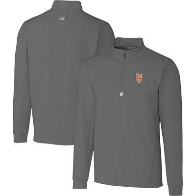 Cutter & Buck Men's Cutter & Buck Gray New York Mets Traverse Stretch Quarter-Zip Pullover Top 