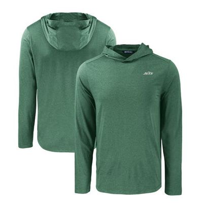 Cutter & Buck Men's Cutter & Buck Hunter Green New York Jets Primary Logo Coastline Epic Comfort Eco Recycled Long Sleeve Hoodie T-Shirt 