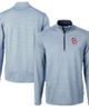 Cutter & Buck Men's Cutter & Buck Light Blue/Navy St. Louis Cardinals Virtue Eco Pique Micro Stripe Recycled Quarter-Zip Pullover Top  - 1