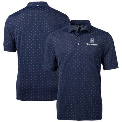 Cutter & Buck Men's Cutter & Buck Navy PGA TOUR Volunteers Big & Tall Virtue Eco Pique Tile Print Recycled Polo 
