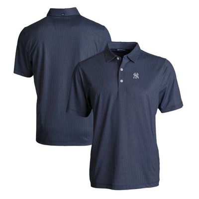 Cutter & Buck Men's Cutter & Buck Navy/White New York Yankees Pike Eco Symmetry Print Stretch Recycled Polo 