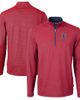 Cutter & Buck Men's Cutter & Buck Red/Navy Boston Red Sox Virtue Eco Pique Micro Stripe Big & Tall Recycled Quarter-Zip Pullover Top  - 1