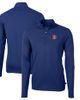 Cutter & Buck Men's Cutter & Buck Royal Denver Broncos Throwback Logo Virtue Eco Pique Recycled Quarter-Zip Big & Tall Pullover Top  - 1