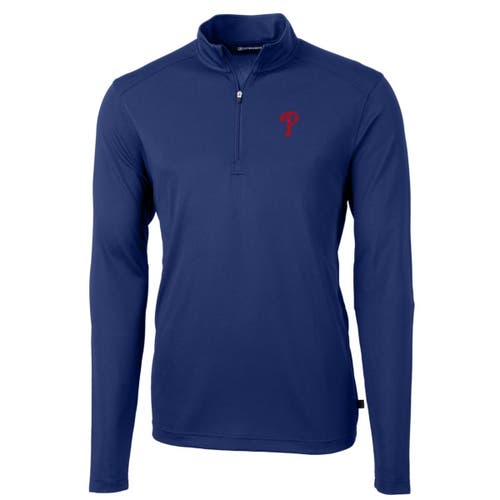 Cutter & Buck Men's Cutter & Buck Royal Philadelphia Phillies Big & Tall Virtue Eco Pique Quarter-Zip Pullover Jacket 