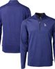 Cutter & Buck Men's Cutter & Buck Royal/Black Los Angeles Dodgers Virtue Eco Pique Micro Stripe Recycled Quarter-Zip Pullover Top  - 1