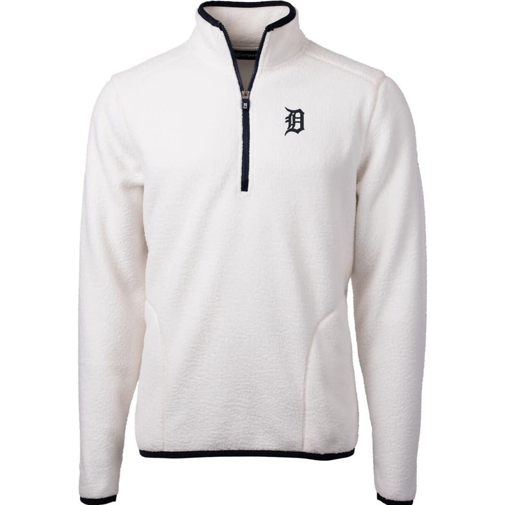 Cutter & Buck Men's Cutter & Buck White/Navy Detroit Tigers Cascade Eco Sherpa Fleece Quarter-Zip Pullover Jacket 