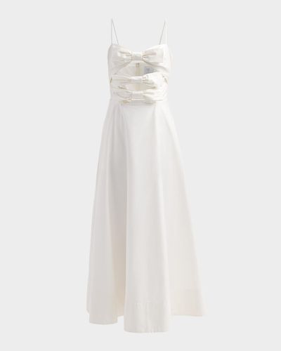 Cynthia Rowley Ariaelle Cotton-Blend Bow Midi Dress