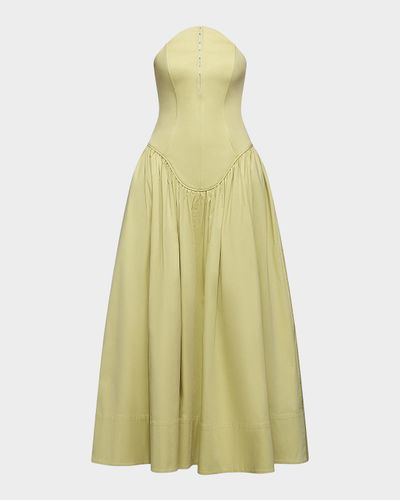 Cynthia Rowley Camille Stretch-Cotton Strapless Maxi Dress