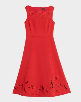 Cynthia Rowley Christabel Embroidered Cutout Midi Dress