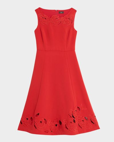 Cynthia Rowley Christabel Embroidered Cutout Midi Dress