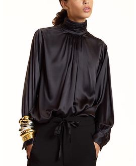 Cynthia Rowley Cynthia Rowley High Neck Silk Blouse