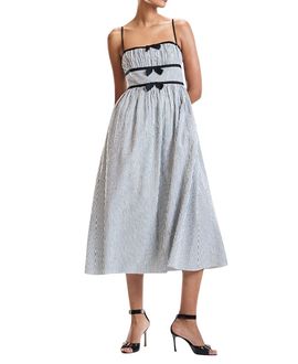 cynthia rowley tulle floral appliqué midi dress Cynthia Rowley