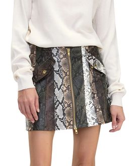 Cynthia Rowley Cynthia Rowley Snake-Embossed Leather Skirt