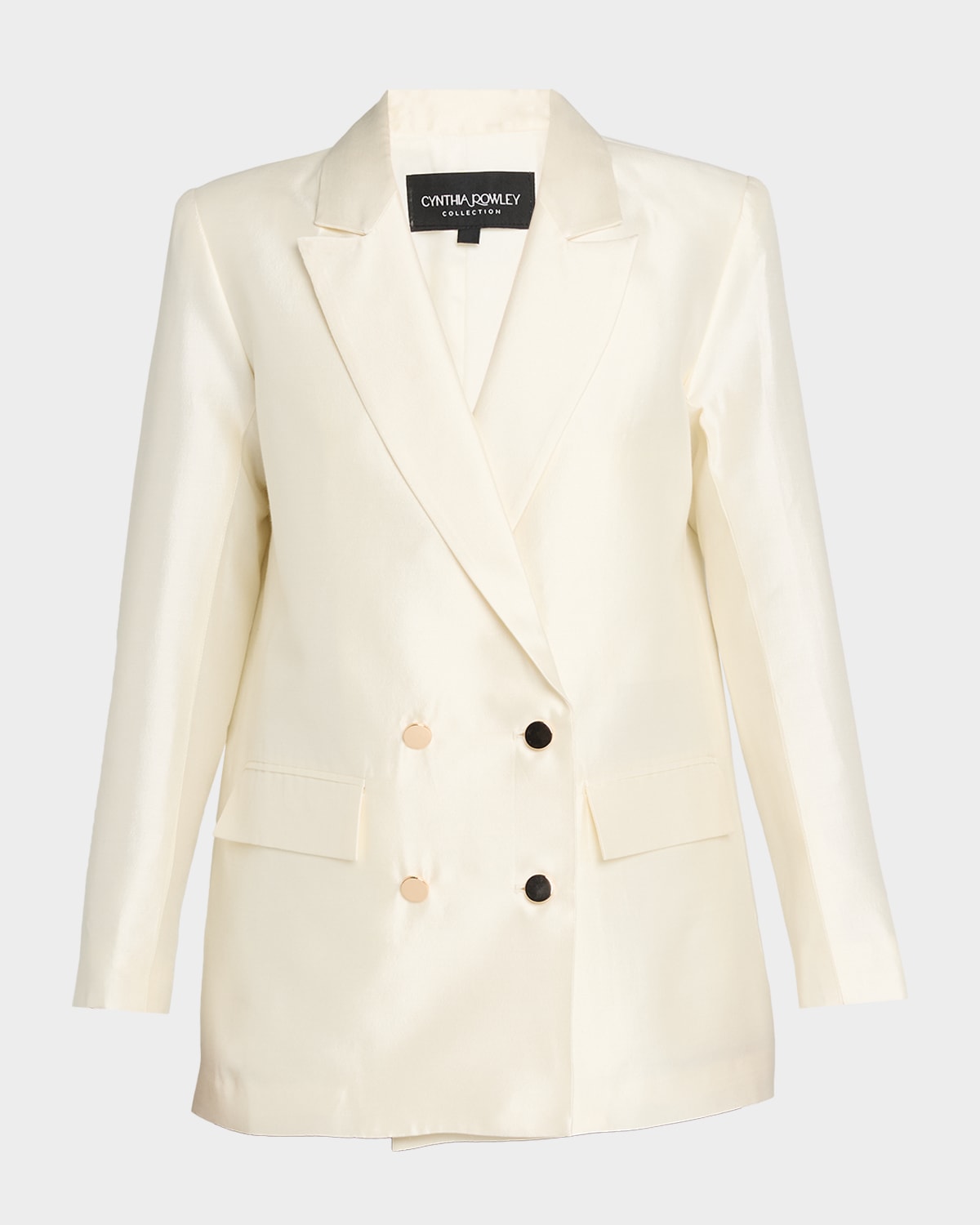 Cynthia Rowley Double-Breasted Silk-Wool Jacket