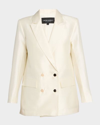 Cynthia Rowley Double-Breasted Silk-Wool Jacket