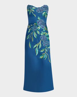 Cynthia Rowley Emmeline Embroidered Strapless Midi Dress