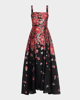 Cynthia Rowley Ginevra Floral Jacquard Maxi Dress