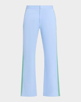 Cynthia Rowley Grosgrain-Trim Cotton Flare Pants