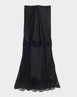 Cynthia Rowley Lace-Trim Satin Maxi Skirt