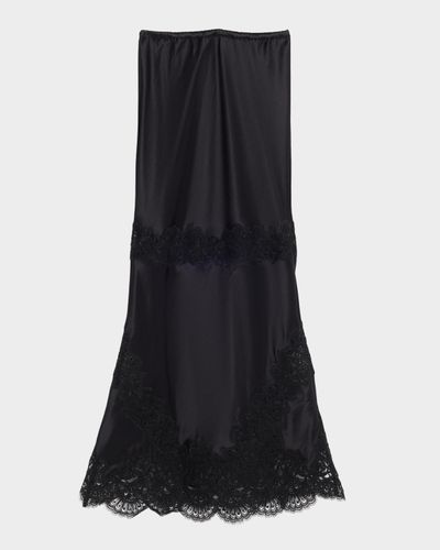 Cynthia Rowley Lace-Trim Satin Maxi Skirt
