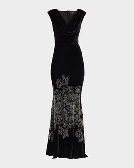 Cynthia Rowley Ophelia Beaded Velvet Gown