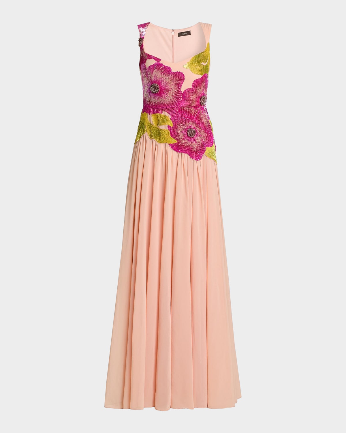 Cynthia Rowley Sandie Floral-Embroidered Gown