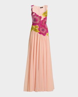 Cynthia Rowley Sandie Floral-Embroidered Gown