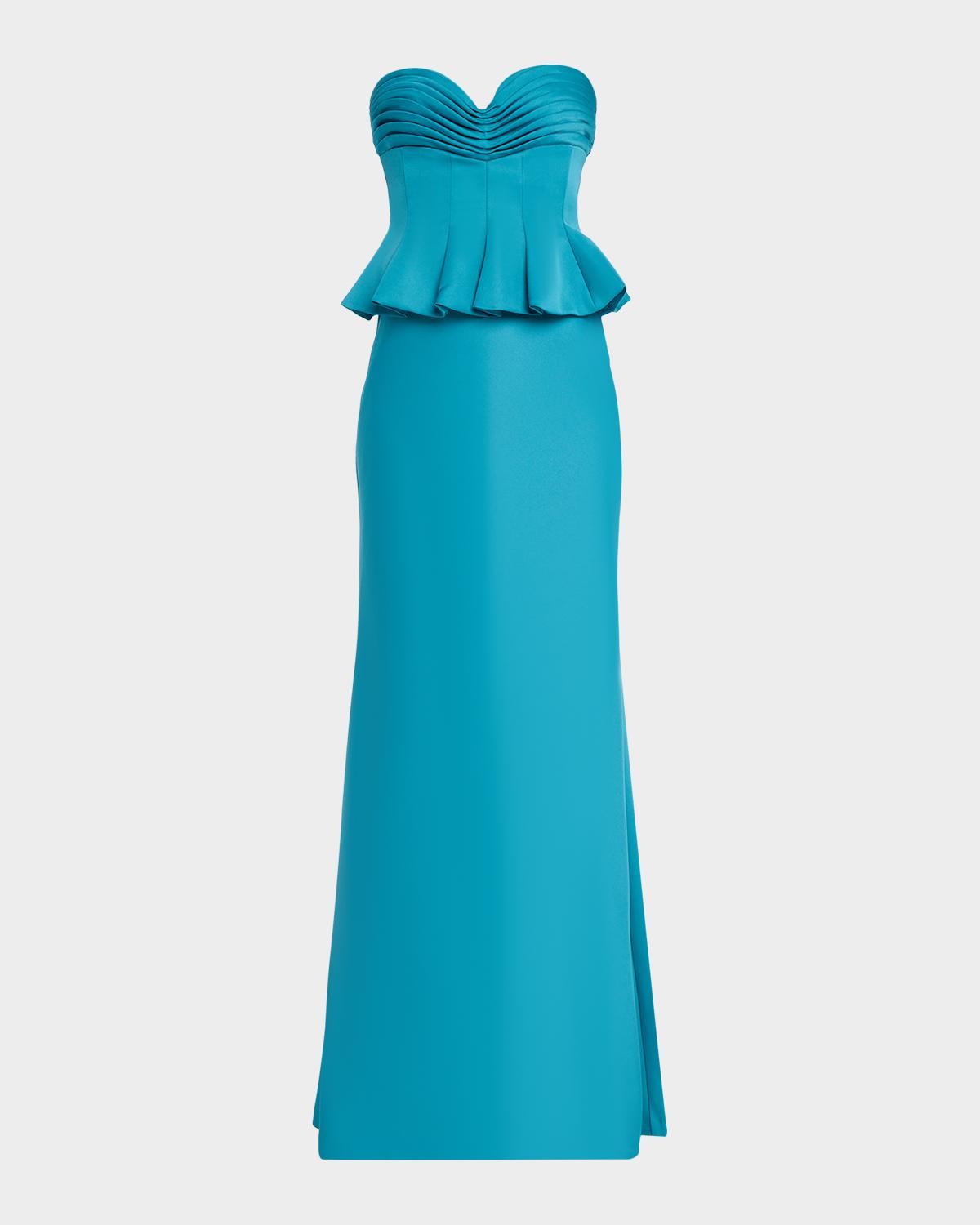 Cynthia Rowley Sydney Strapless Peplum Trumpet Gown