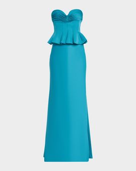 Cynthia Rowley Sydney Strapless Peplum Trumpet Gown