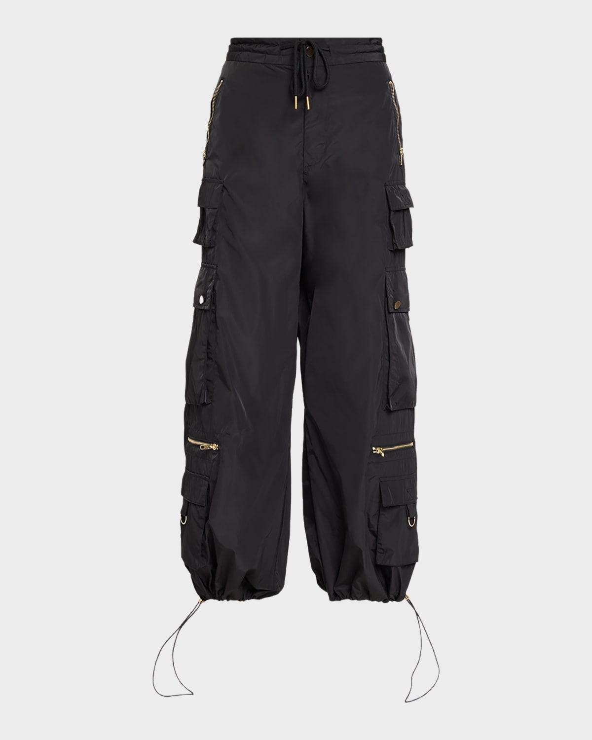Cynthia Rowley Wide-Leg Drawcord Cargo Pants