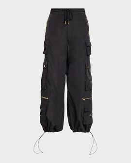 Cynthia Rowley Wide-Leg Drawcord Cargo Pants