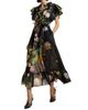 Cynthia Rowley Women's Floral Tie-Waist Ramie Caftan Midi-Dress - 3