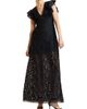 Cynthia Rowley Women's Lace Flutter Sleeve Maxi Dress - 2