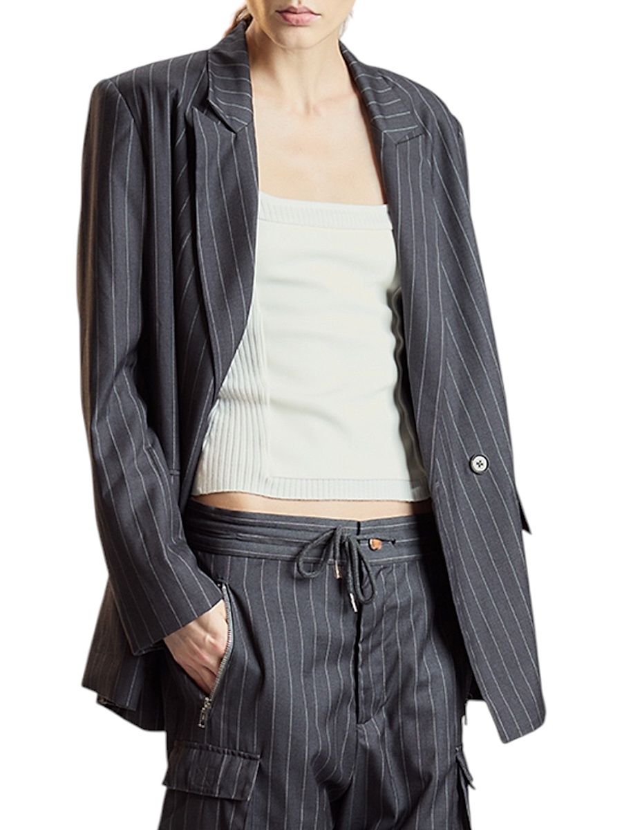Cynthia Rowley Women's Pinstriped Oversized Blazer