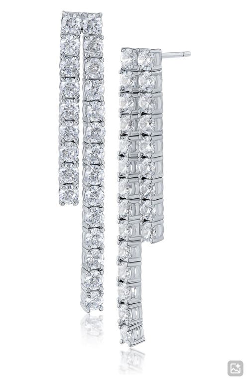 CZ by Kenneth Jay Lane CZ by Kenneth Jay Lane Double Row Cubic Zirconia Tennis Earrings