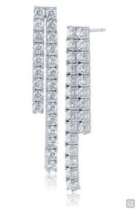 CZ by Kenneth Jay Lane CZ by Kenneth Jay Lane Double Row Cubic Zirconia Tennis Earrings
