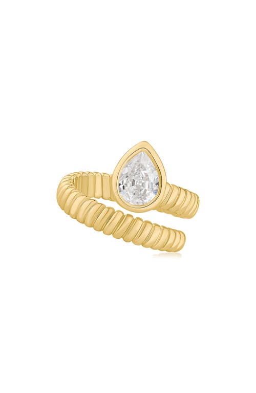 CZ by Kenneth Jay Lane CZ by Kenneth Jay Lane Pear Cubic Zirconia Coil Wrap Ring
