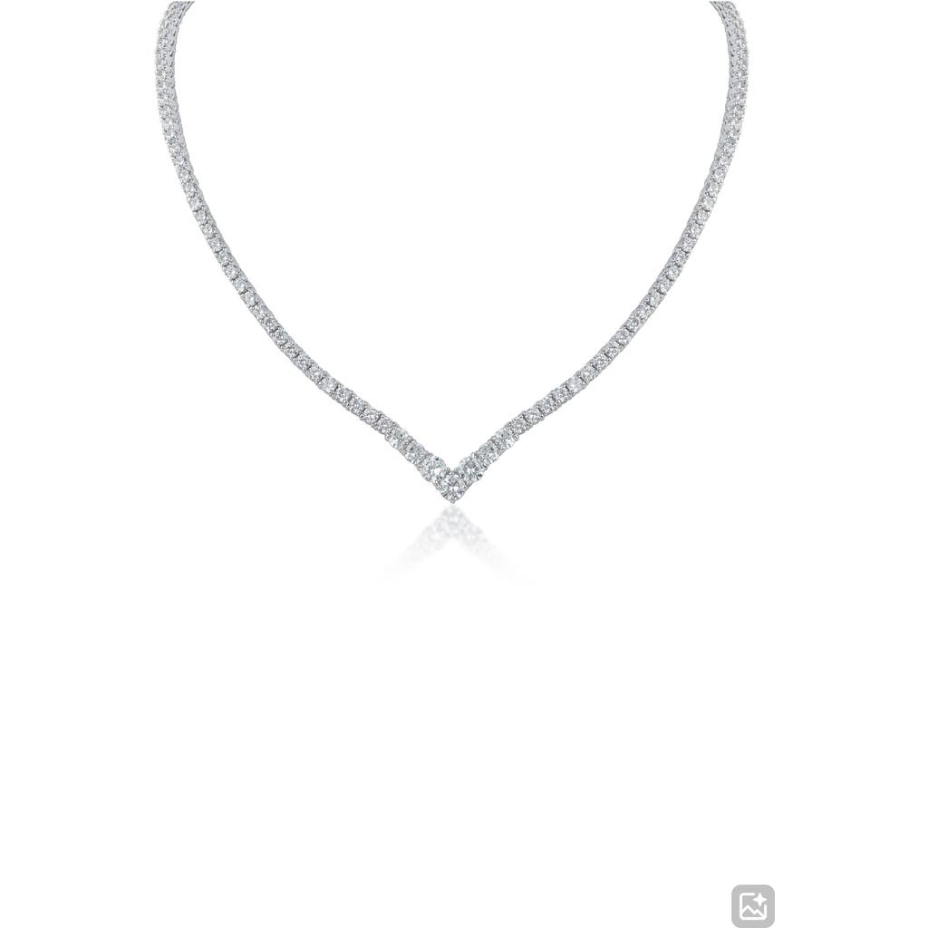 CZ by Kenneth Jay Lane CZ by Kenneth Jay Lane V-Front Cubic Zirconia Tennis Necklace