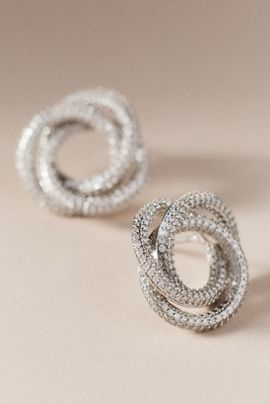 CZ By Kenneth Jay Lane Pavé Triple Circle Earrings