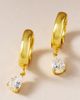 CZ By Kenneth Jay Lane Pear-Cut Hoop Earrings - 1